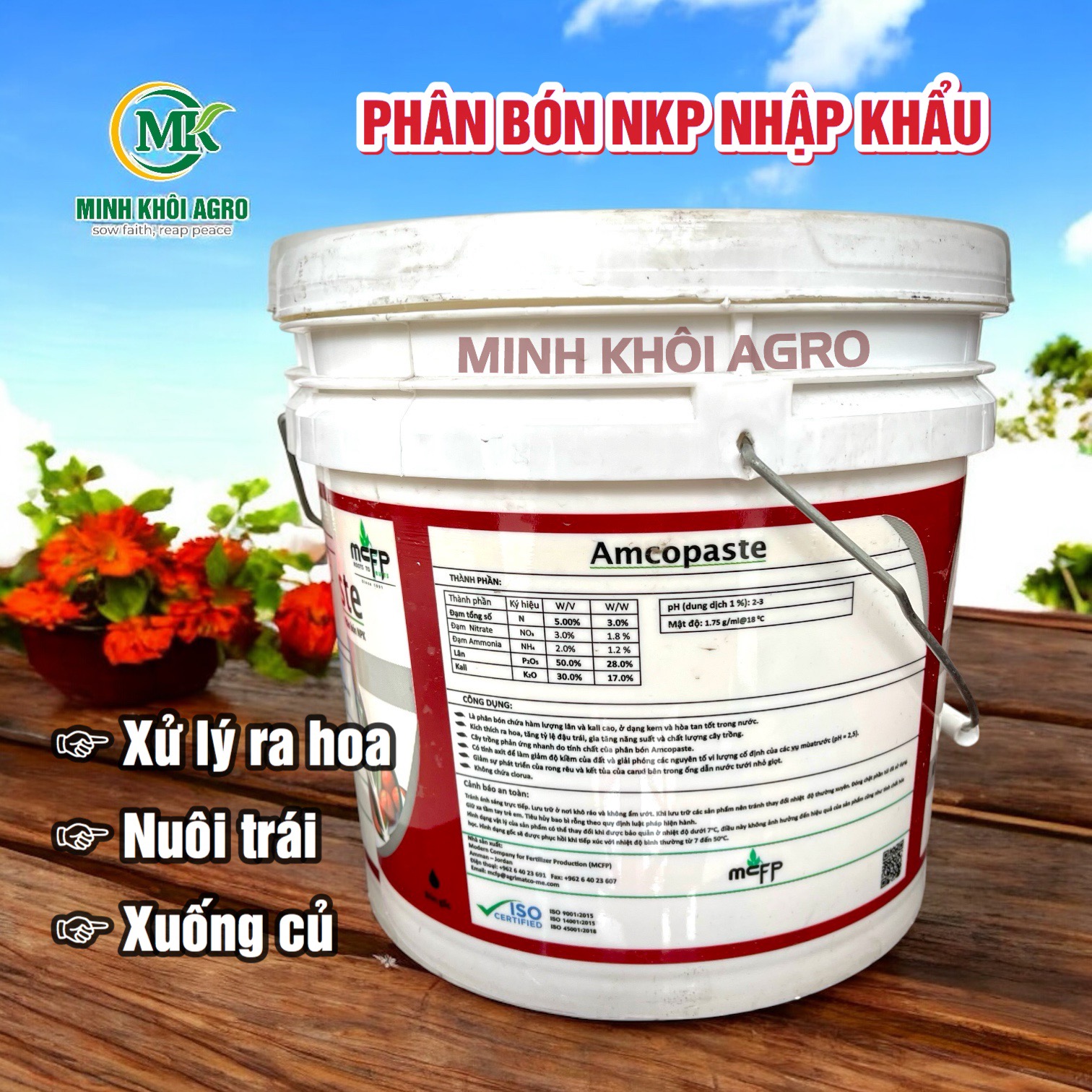 Phân bón tưới tạo mầm Amcopaste 3-28-17 - Xô 20kg